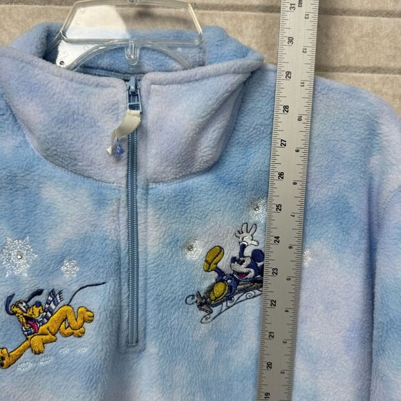 Disney Mickey & Pluto Blue Fleece 1/4 Zip Pullover Women’s 18W/20W Embroidered - Picture 10 of 14